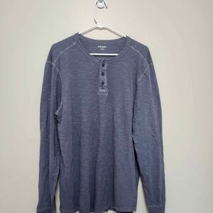 Old Navy Blue Long Sleeve Henley Men's XL Tall